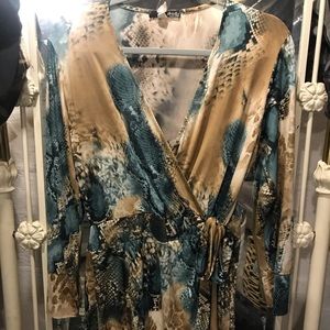 Snake Skin Print Romper Dress